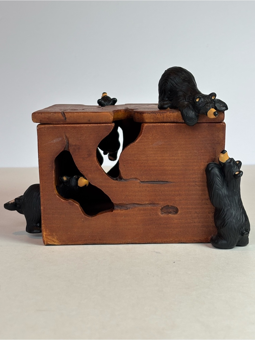 Bearfoots The Bear Box Wooden Keepsake Box by Jeff Fleming Big Sky Carvers